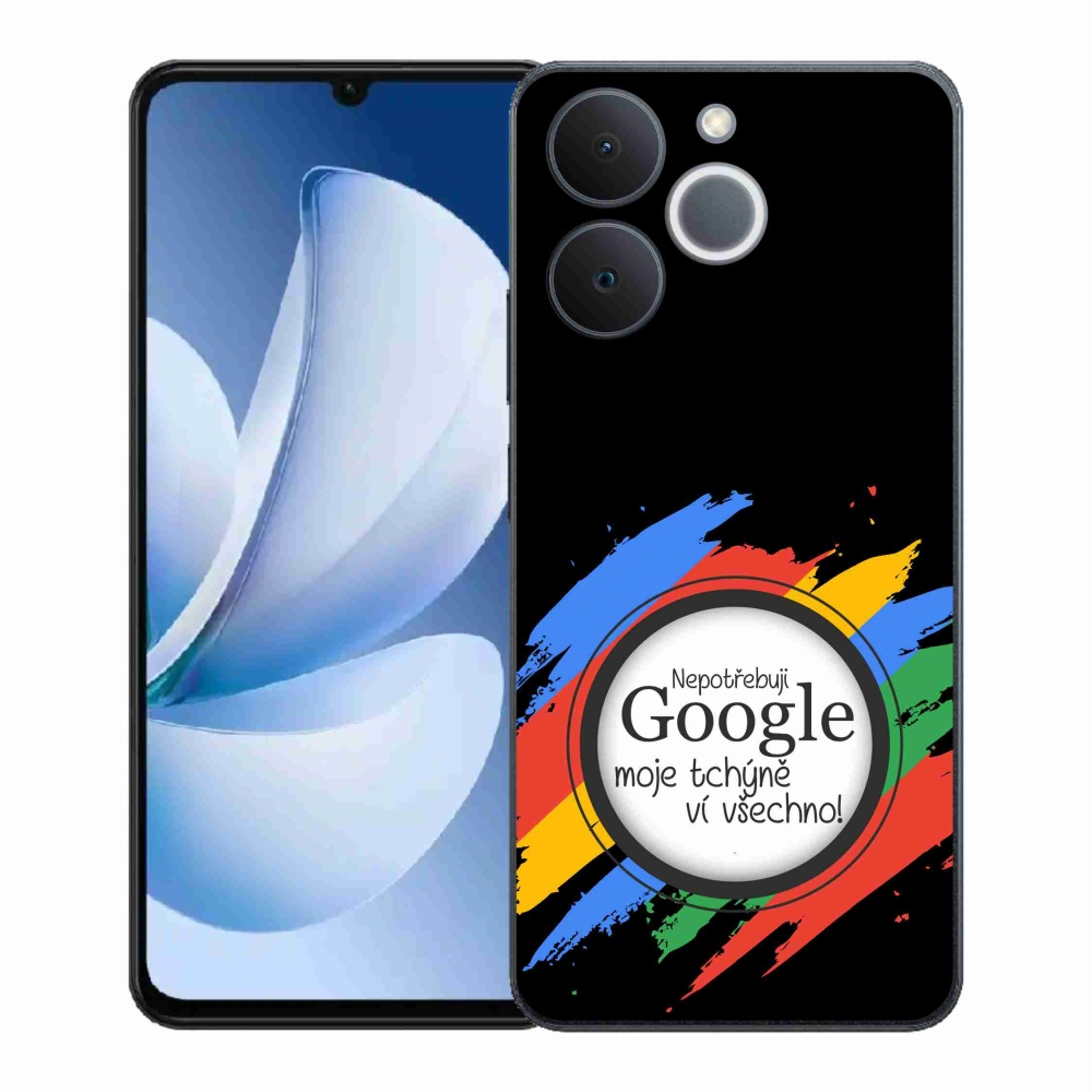Gélový kryt mmCase na Realme Note 70T - svokra vie všetko čierne pozadie