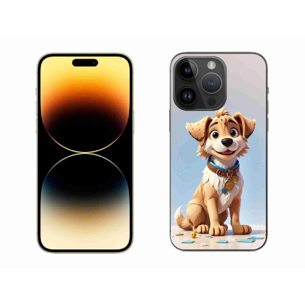 Gélový kryt mmCase na iPhone 14 Pro Max - kreslené šteňa