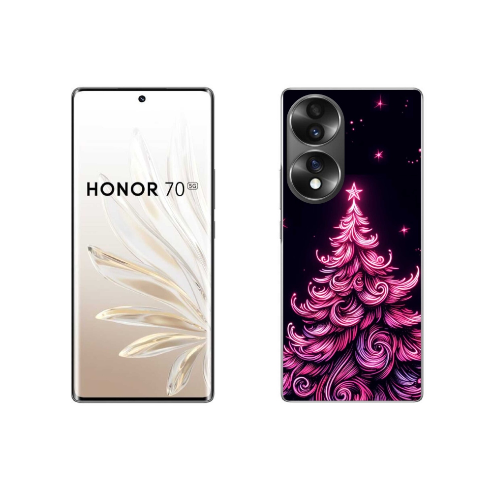 Gélový kryt mmCase na Honor 70 - neónový vianočný stromček 2