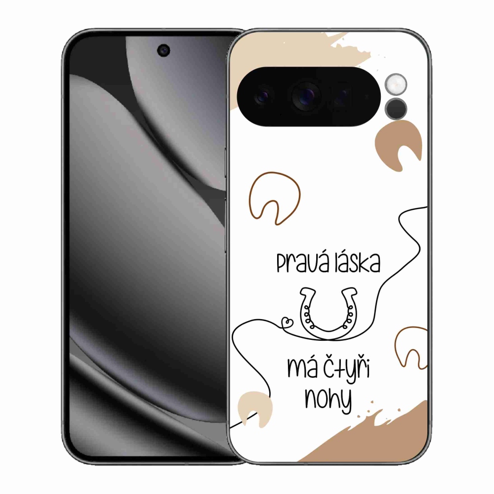 Gélový kryt mmCase na Google Pixel 10 Pro XL - konský motív biele pozadie