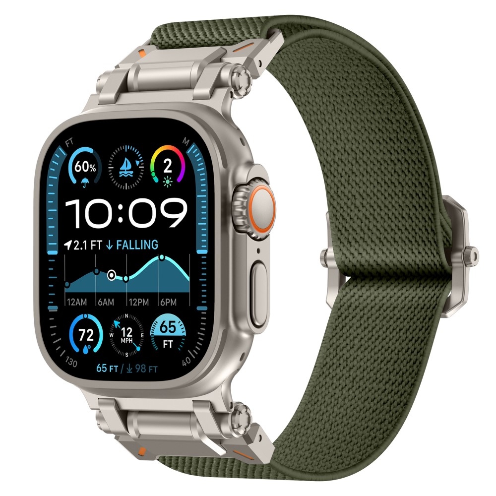 Titanium nylonový remienok na Apple Watch Ultra/Ultra 2 49mm/SE/SE 2022/2023 44mm/10 46mm/9/8/7 45mm/6/5/4 44mm/3/2/1 42 mm - zelený