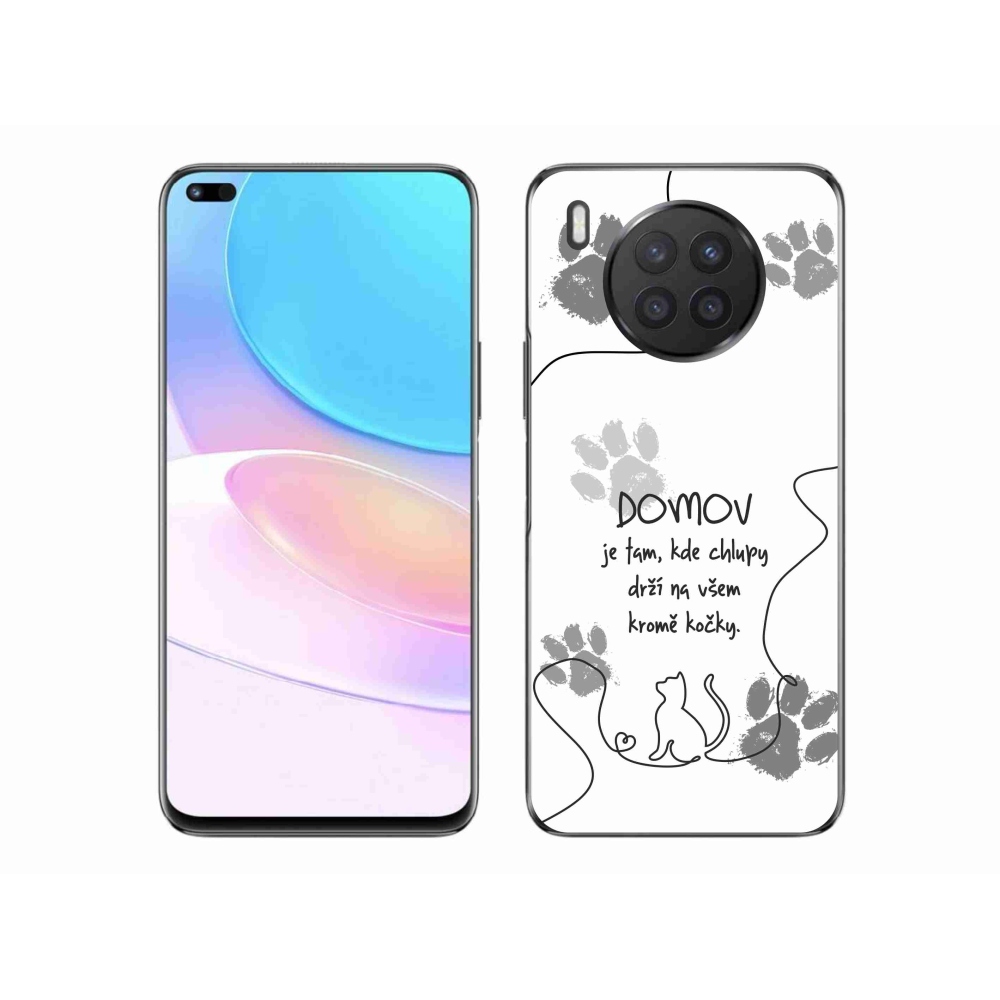 Gélový kryt mmCase na Huawei Nova 8i - mačacie motív biele pozadie