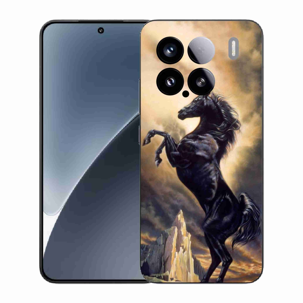 Gélový kryt mmCase na Xiaomi 15 - čierny kreslený kôň