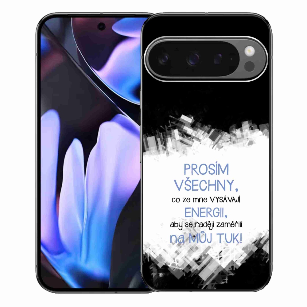 Gélový kryt mmCase na Google Pixel 9 Pro XL - vtipný text 1 modrý