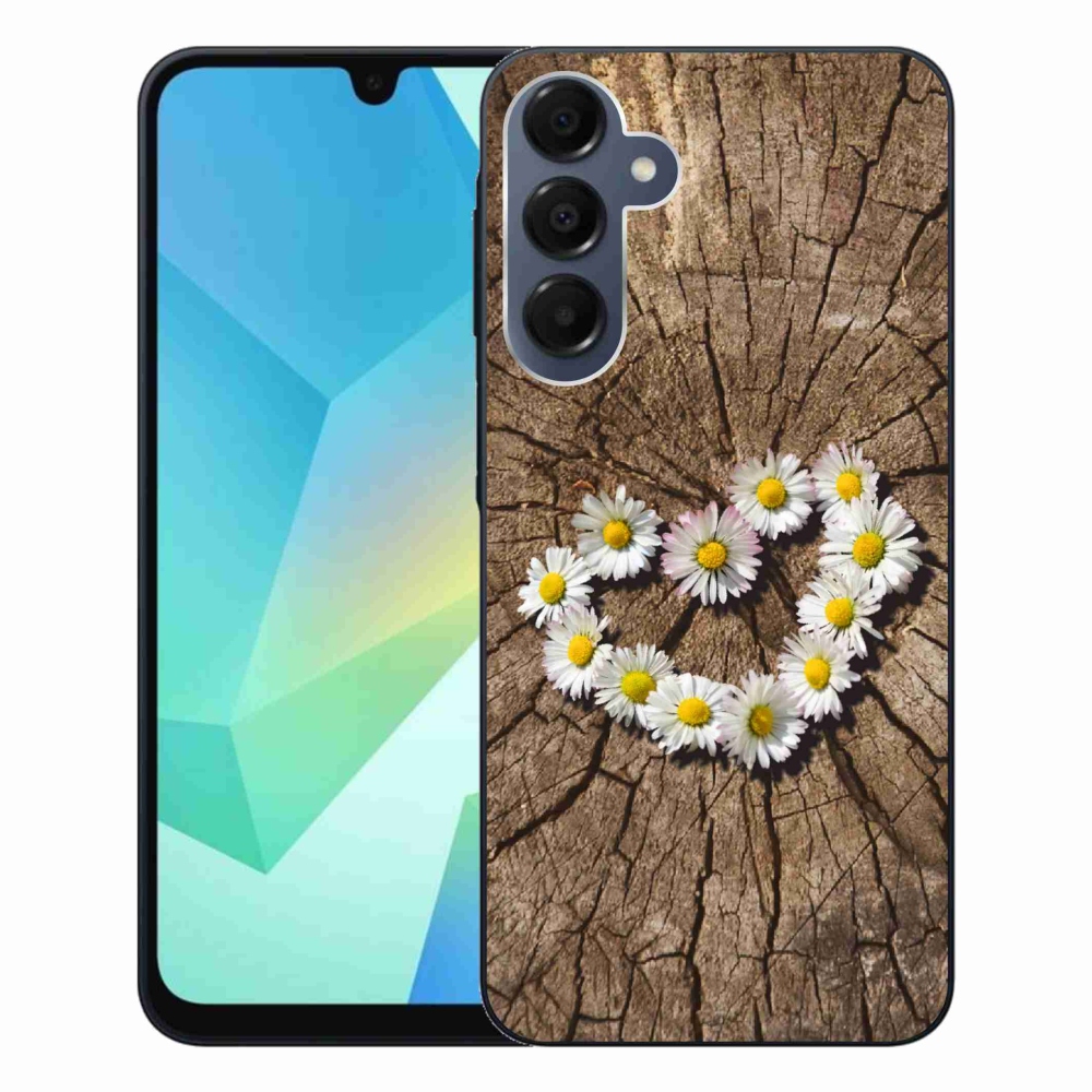 Gélový kryt mmCase na Samsung Galaxy A16 4G/5G - srdce z margaréty