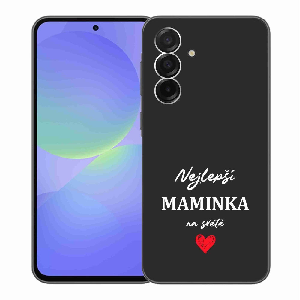 Gélový kryt mmCase na Samsung Galaxy A36 5G - najlepšia mamička 1 čierne pozadie