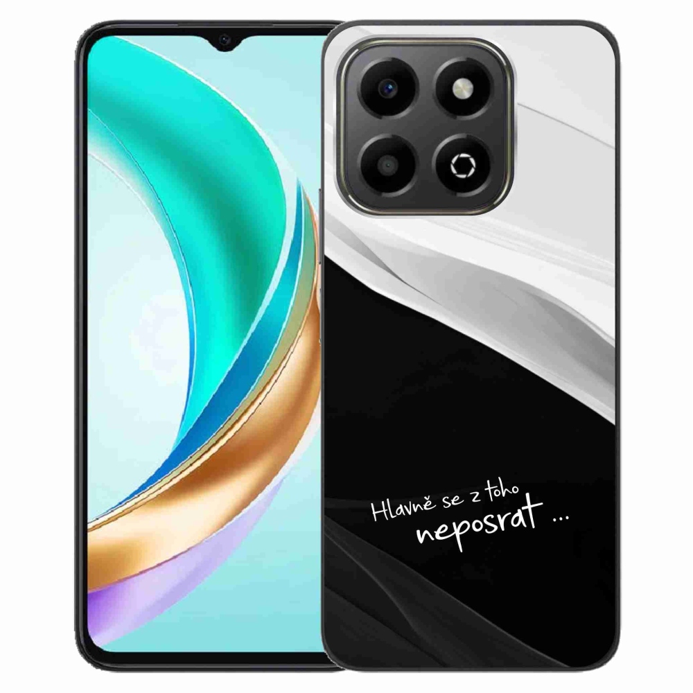 Gélový kryt mmCase na Honor X6b - vtipný text 13 čiernobiele pozadie