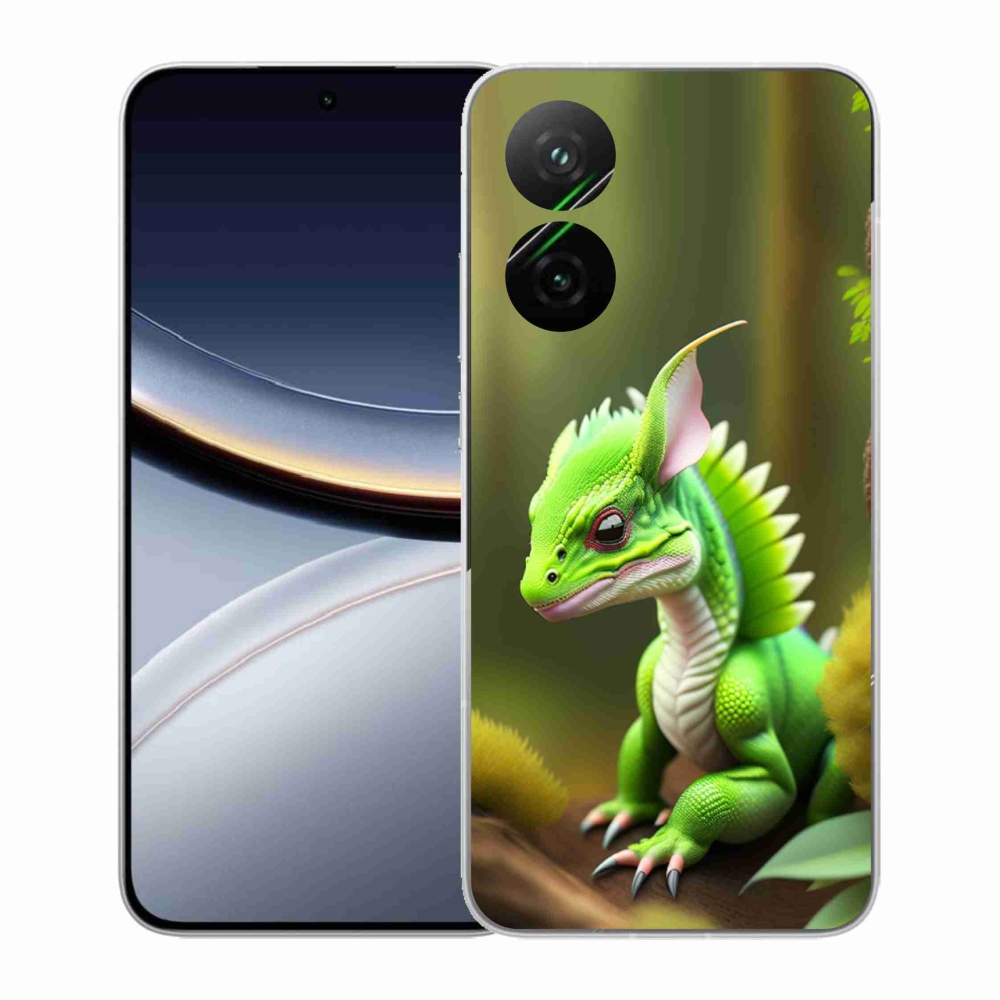 Gélový kryt mmCase na Xiaomi Poco F7 5G - zelený dráčik