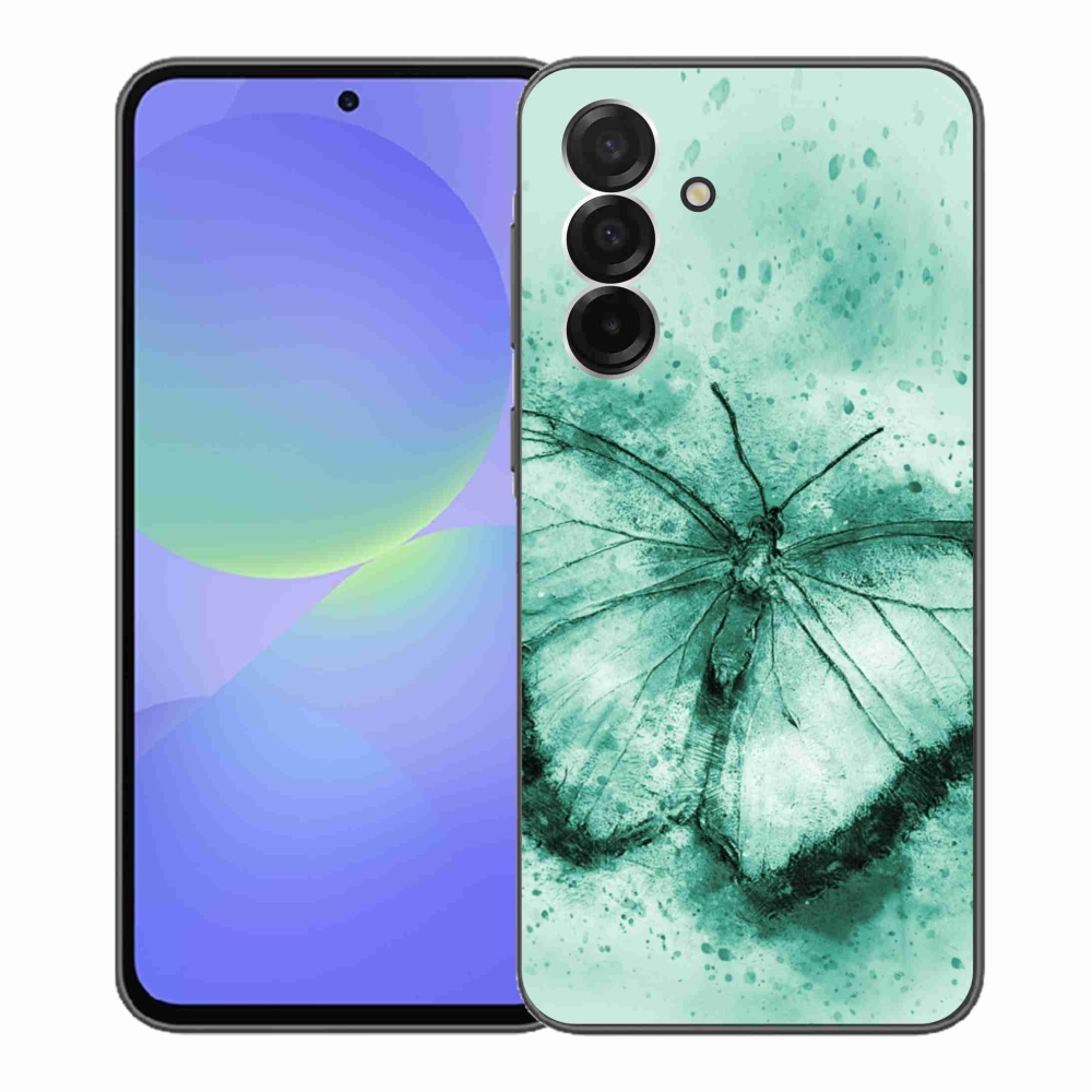 Gélový kryt mmCase na Samsung Galaxy A36 5G - zelený motýľ