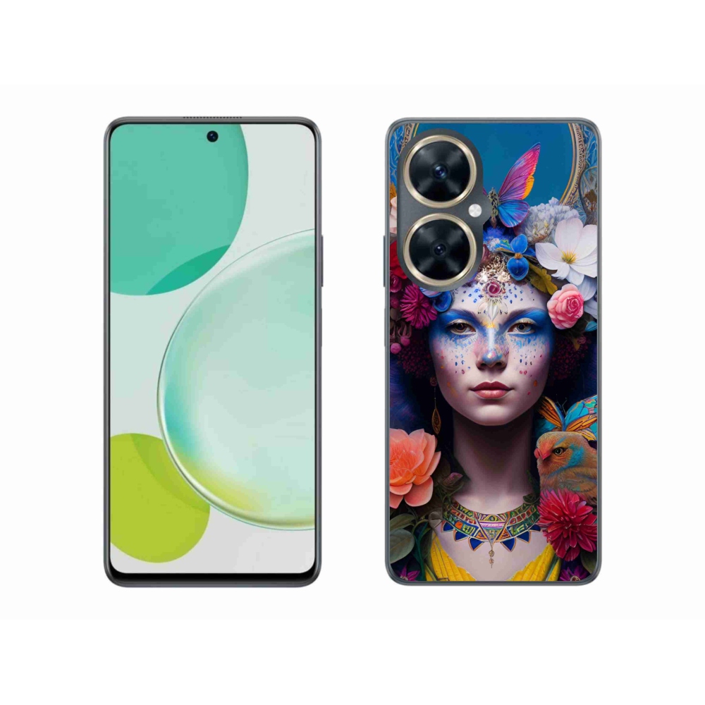 Gélový kryt mmCase na Huawei Nova 11i - žena s kvetinami