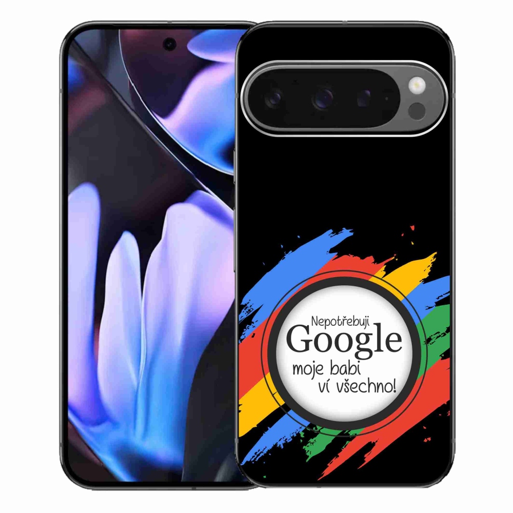 Gélový kryt mmCase na Google Pixel 9 Pro XL - babi vie všetko čierne pozadie