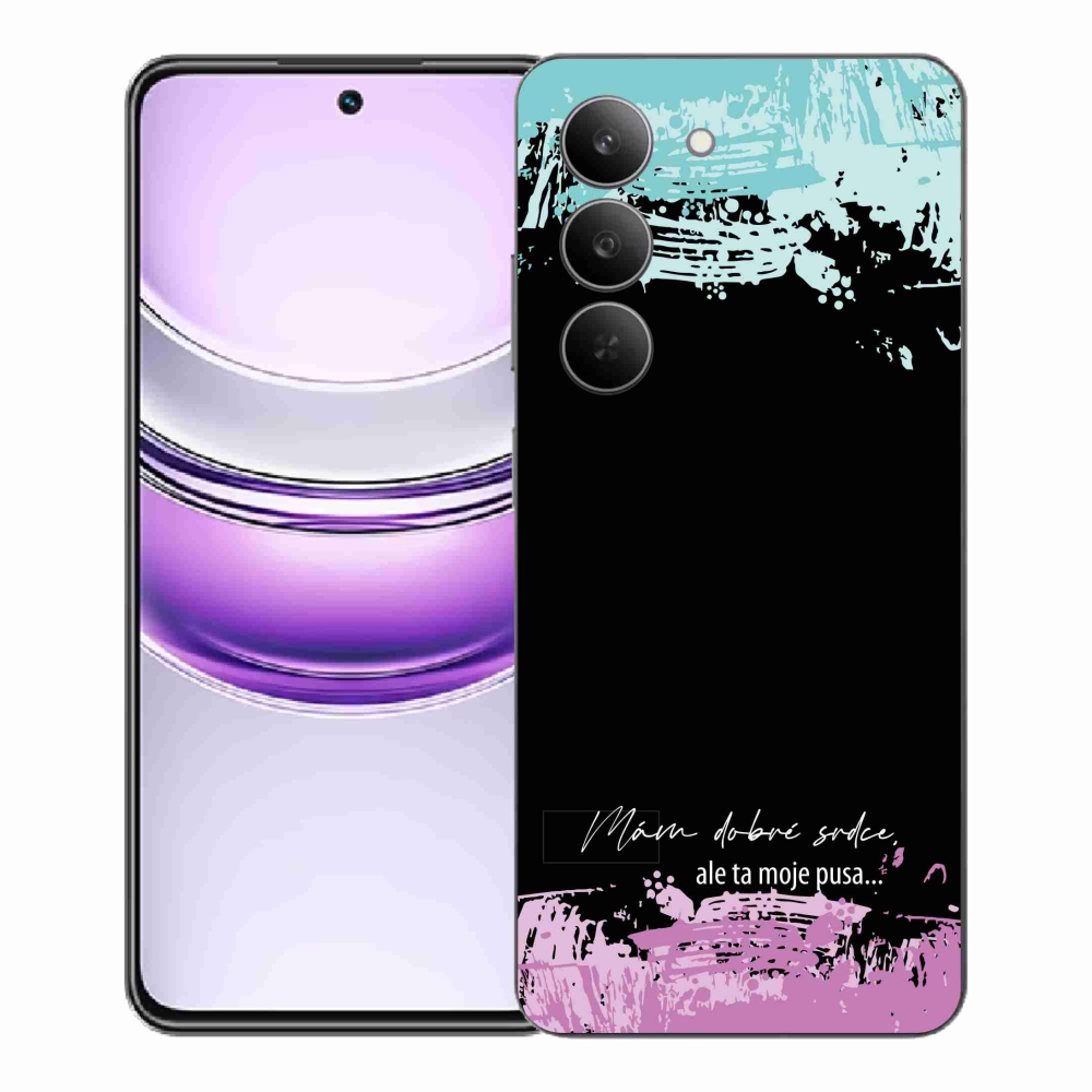 Gélový kryt mmCase na Realme 14x 5G - vtipný text 3 čierne pozadie