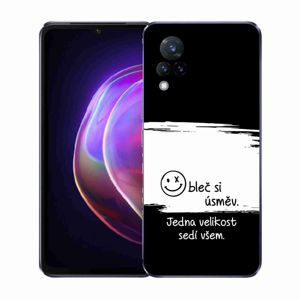 Gélový kryt mmCase na Vivo V21 4G/5G - vtipný text 8 bieločierne pozadie