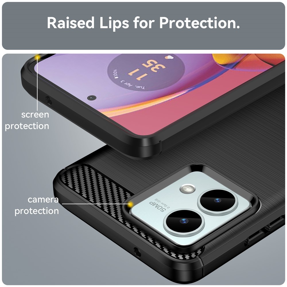 Carbon odolný gélový obal na Motorola Moto G84 5G - čierny