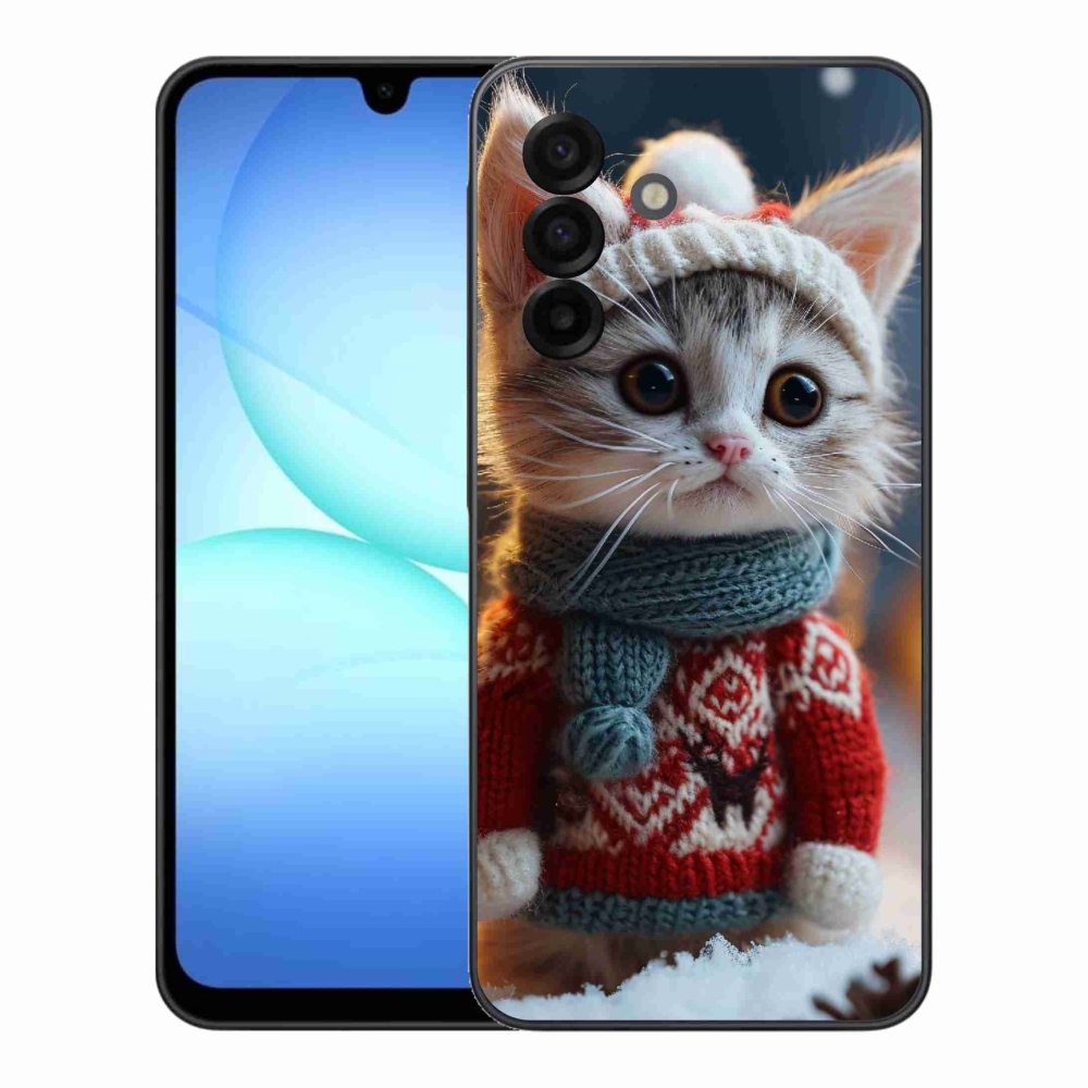 Gélový kryt mmCase na Samsung Galaxy A17 5G - mačiatko vo svetri