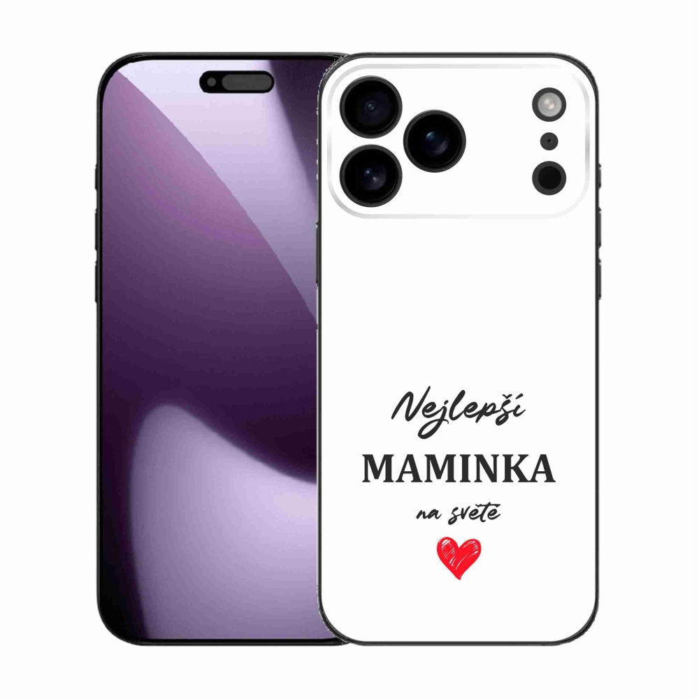 Gélový kryt mmCase na iPhone 17 Pro Max - najlepšia mamička 1 biele pozadie