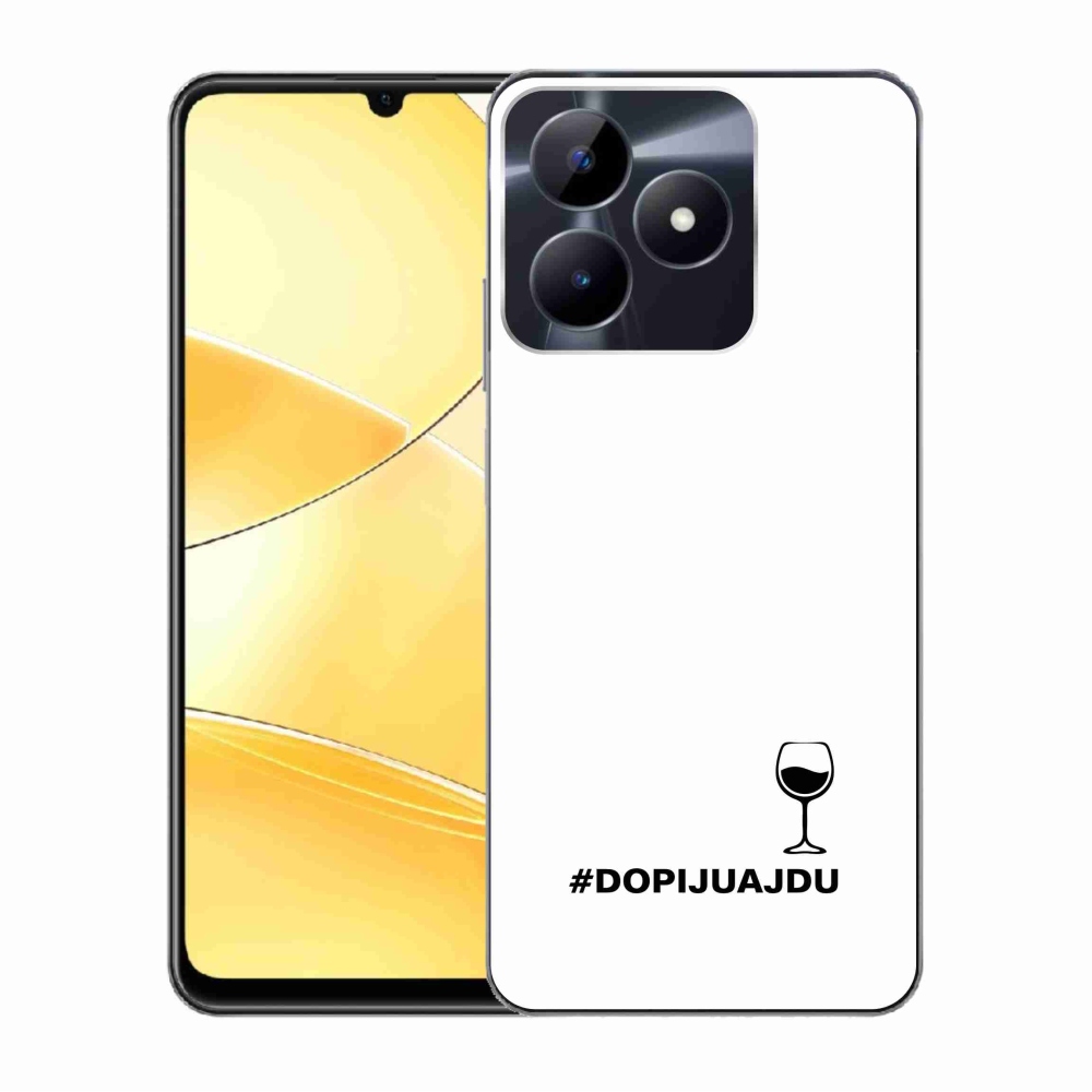 Gélový kryt mmCase na Realme C51/C53 - vínny motív biele pozadie