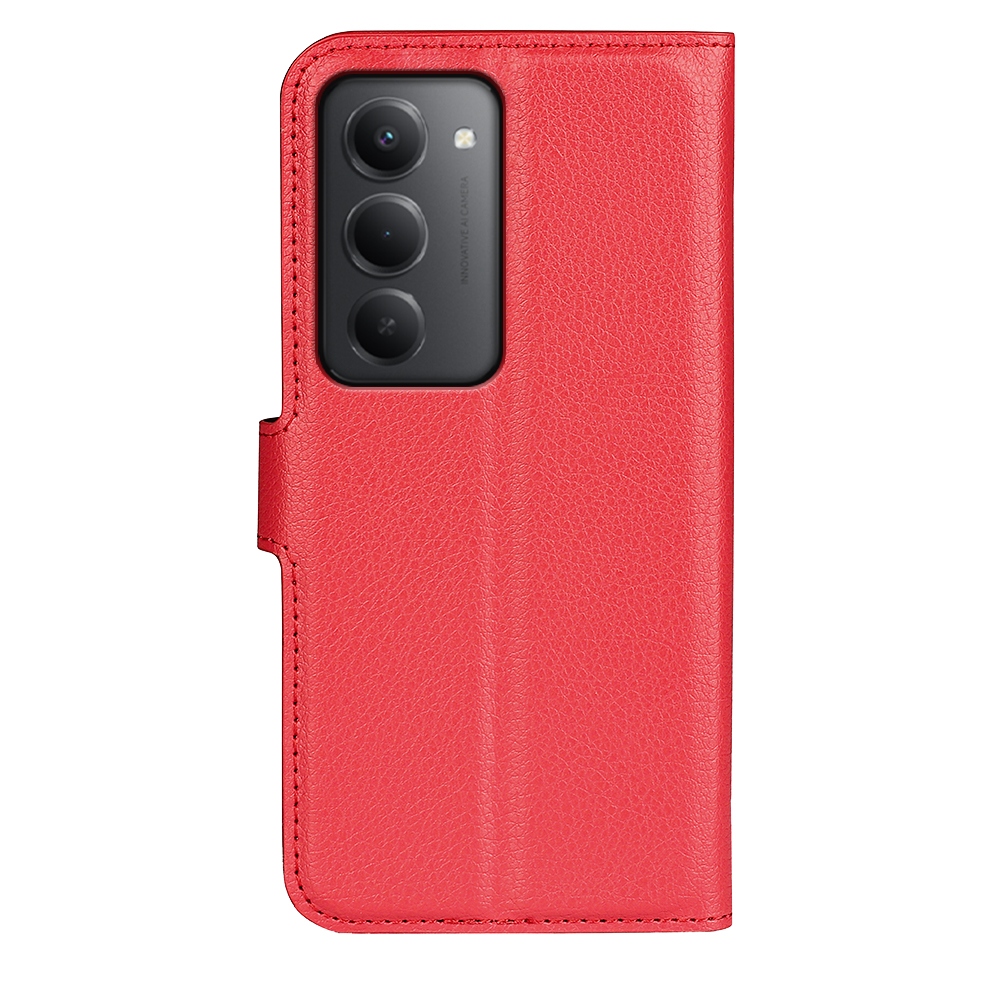 Litchi knižkové púzdro na Xiaomi Redmi 15 4G/5G (171mm) - červené