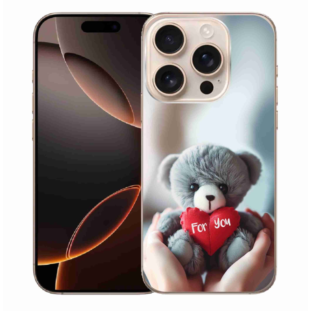 Gélový kryt mmCase na iPhone 16 Pro Max - medvedík pre zamilovaných