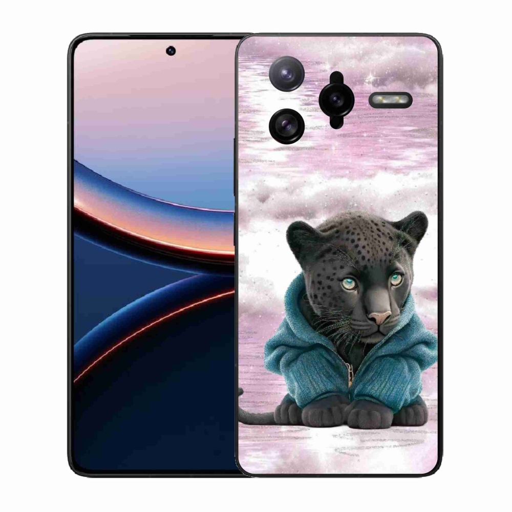 Gélový kryt mmCase na Xiaomi Poco F7 Ultra - čierny panter vo svetri
