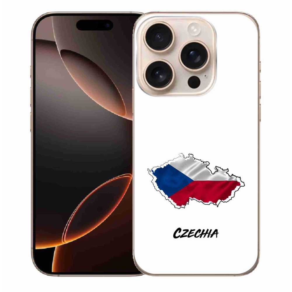 Gélový kryt mmCase na iPhone 16 Pro Max - Czechia biele pozadie