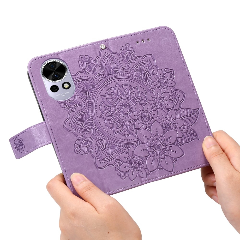 Mandala knižkové puzdro na Huawei Nova 13 5G - fialové