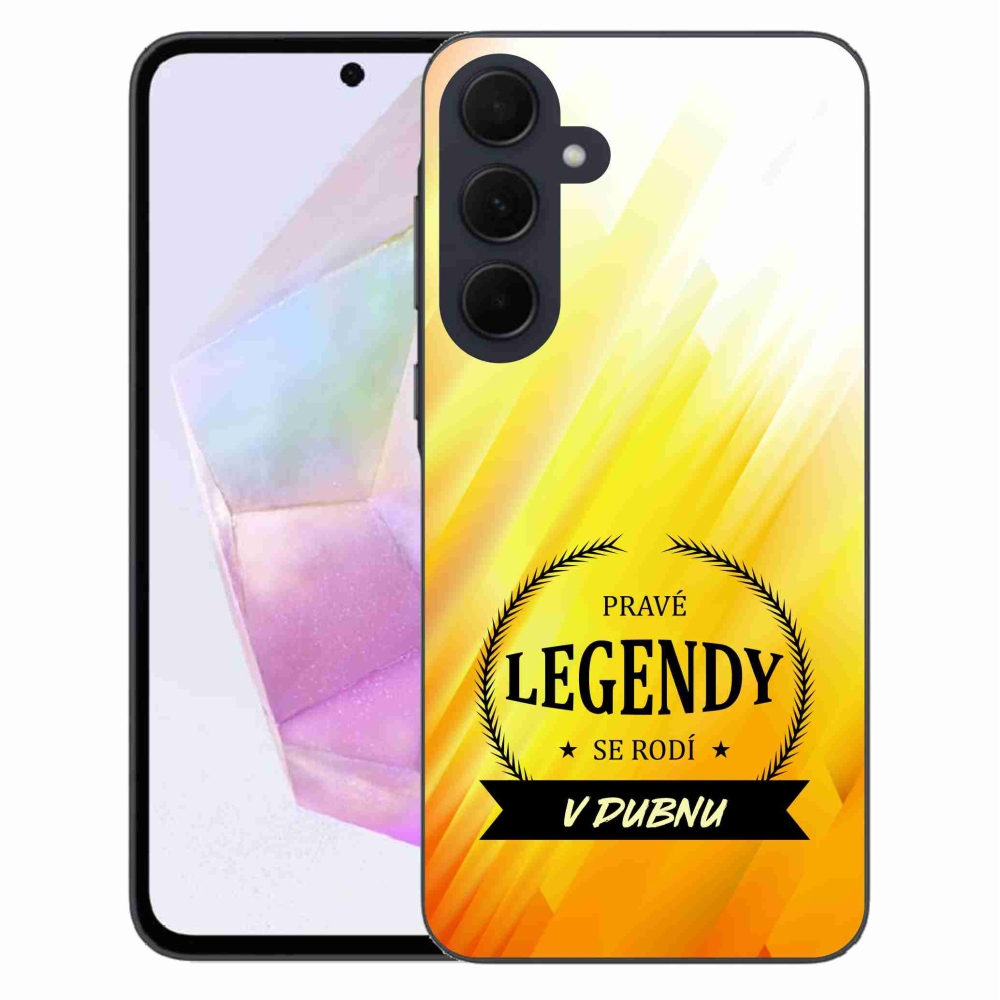 Gélový kryt mmCase na Samsung Galaxy A35 5G - legendy v apríli žlté pozadie