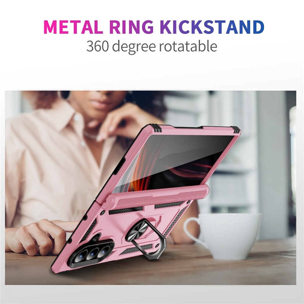 Ring odolný kryt na Samsung Galaxy Z Fold7 5G - ružový