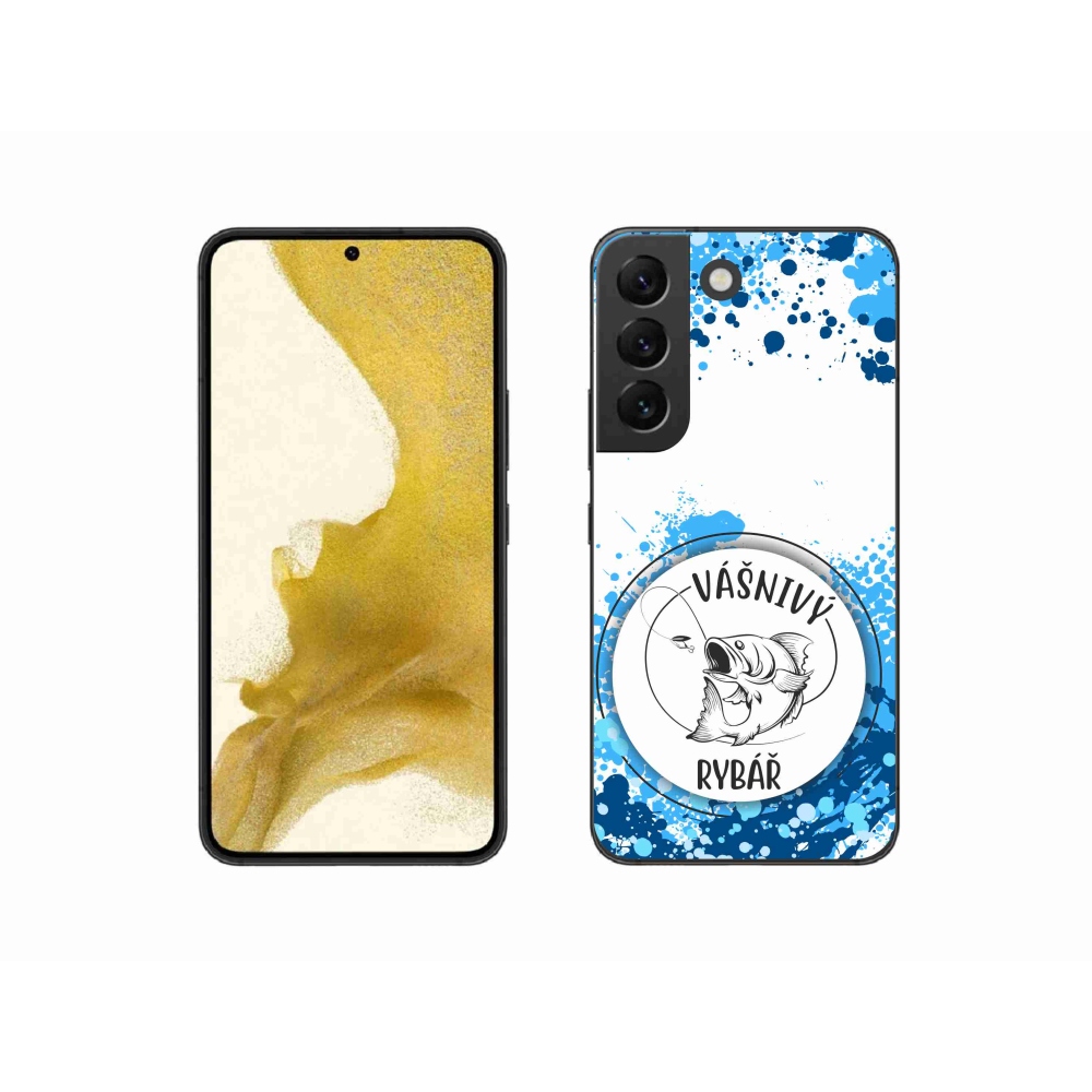 Gélový kryt mmCase na Samsung Galaxy S22 5G - vášnivý rybár biele pozadie