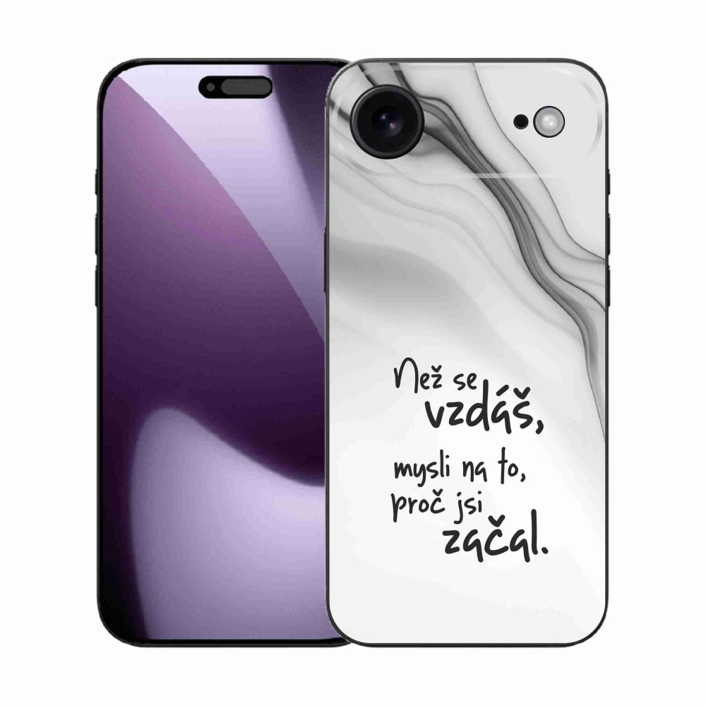 Gélový kryt mmCase na iPhone 17 Air - citát 2 biele pozadie