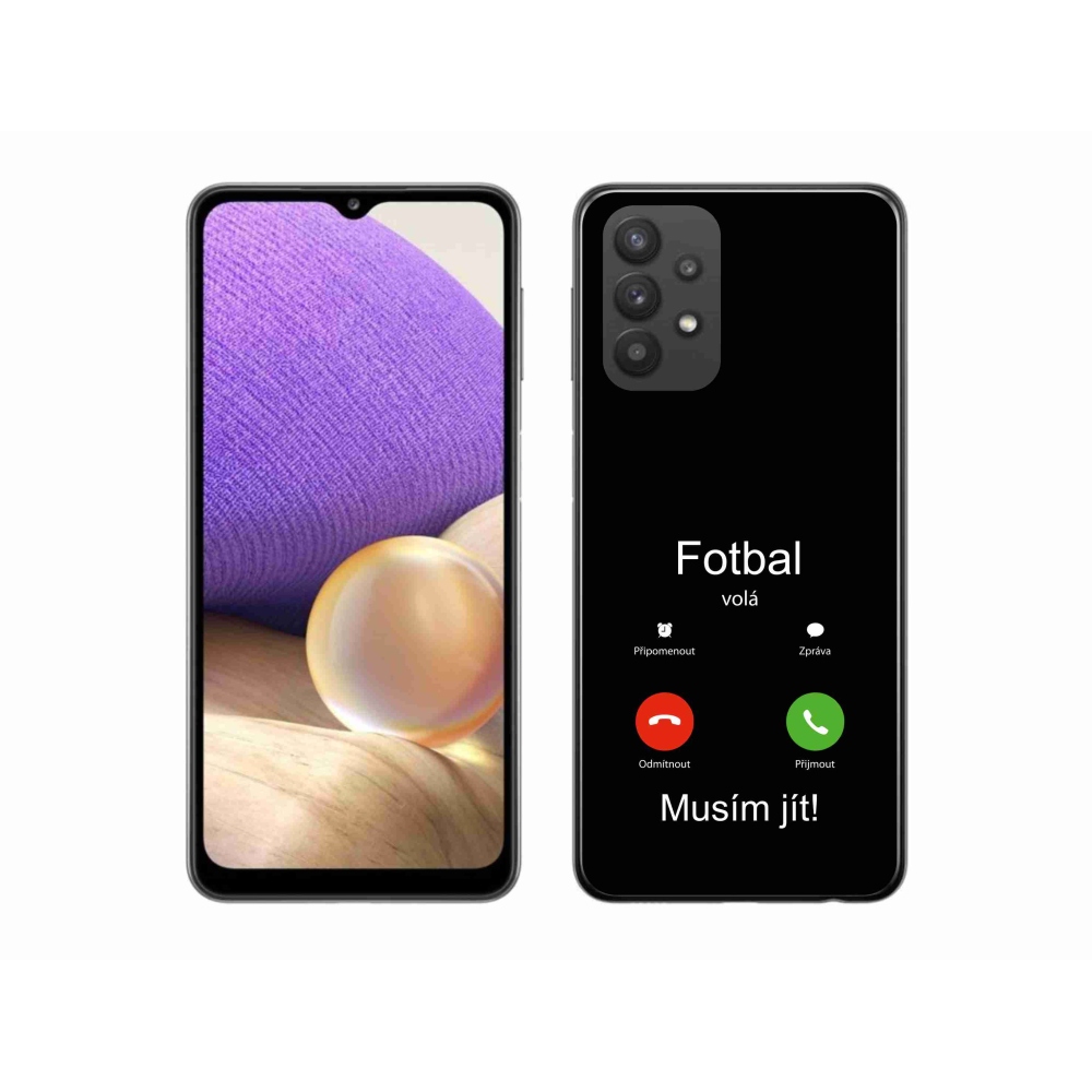 Gélový kryt mmCase na Samsung Galaxy A32 5G - futbal volá čierne pozadie