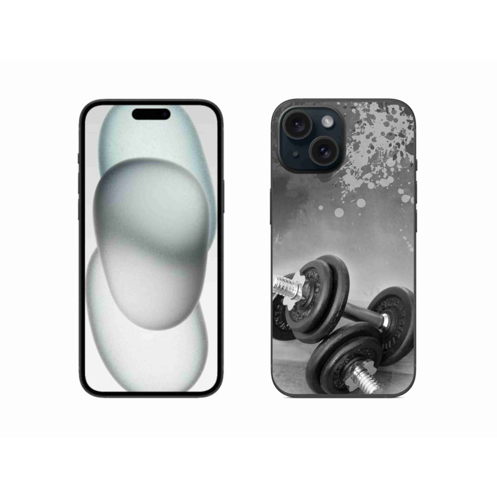 Gélový kryt mmCase na iPhone 15 - činky 1