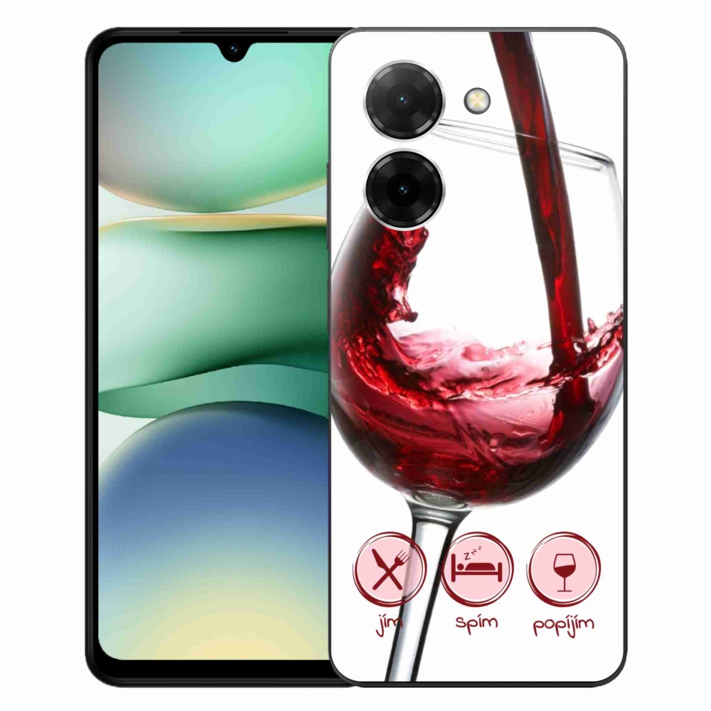 Gélový kryt mmCase na Xiaomi Redmi A5 (171.7x77.8x8.3mm) - pohár vína červené