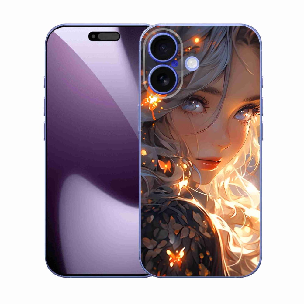 Gélový kryt mmCase na iPhone 17 - dievča a motýle