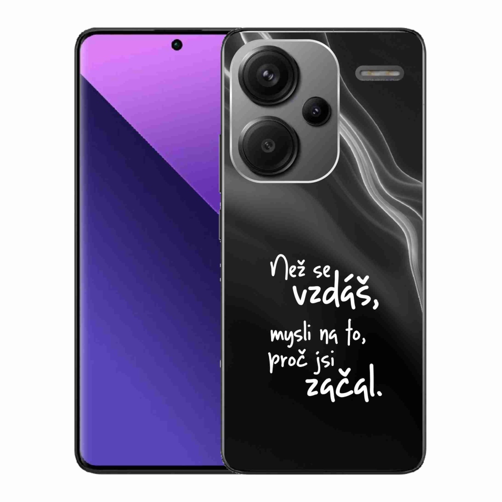 Gélový kryt mmCase na Xiaomi Redmi Note 13 Pro+ 5G - citát 2 čierne pozadie
