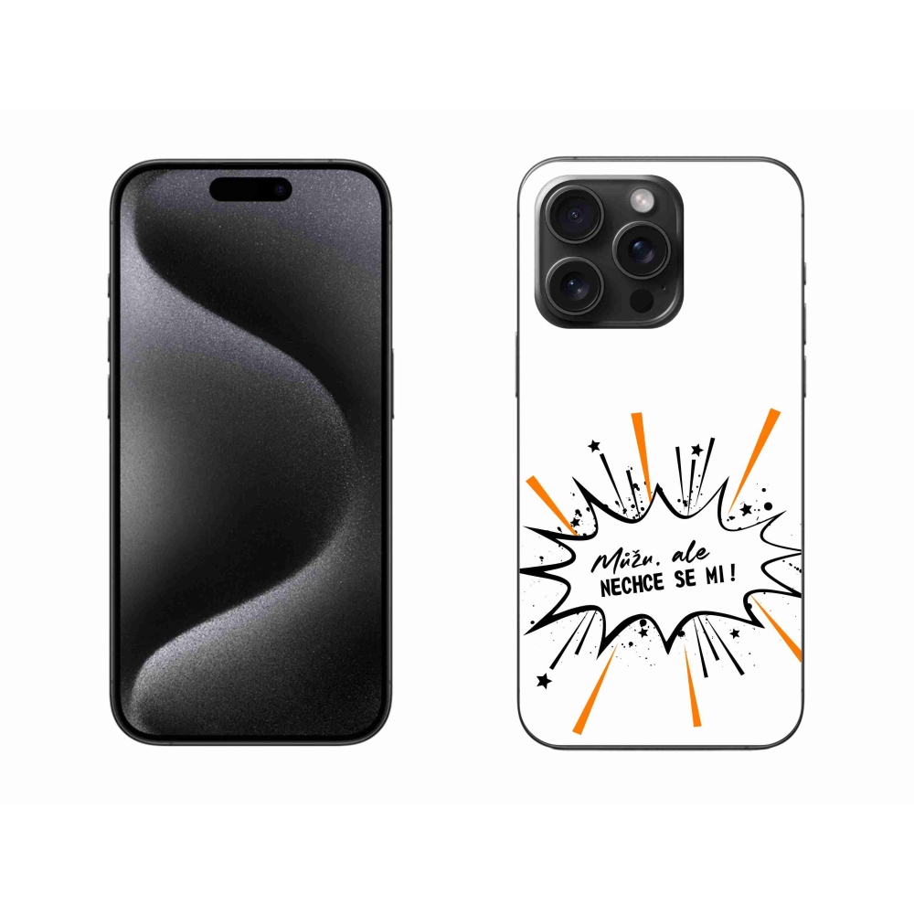 Gélový kryt mmCase na iPhone 15 Pro Max - vtipný text 11 biele pozadie