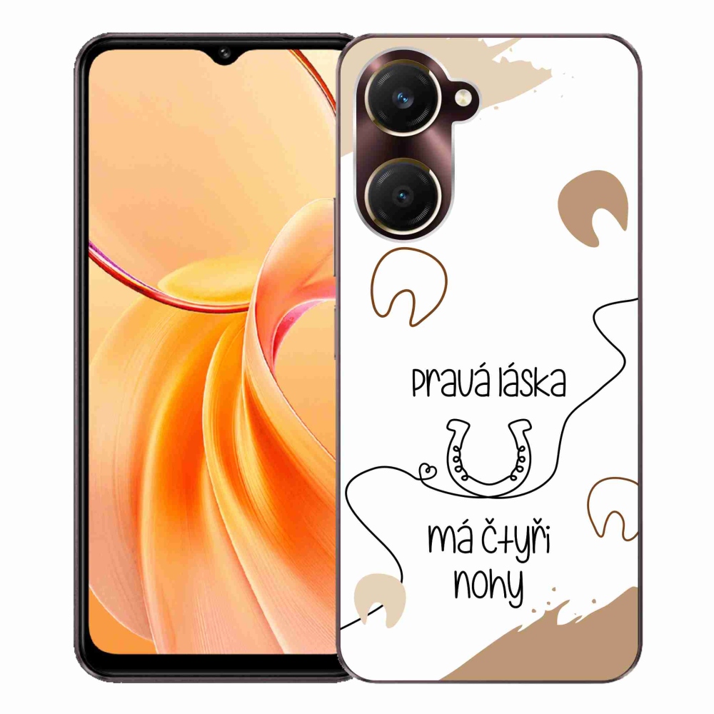 Gélový kryt mmCase na Vivo Y28s 5G - konský motív biele pozadie