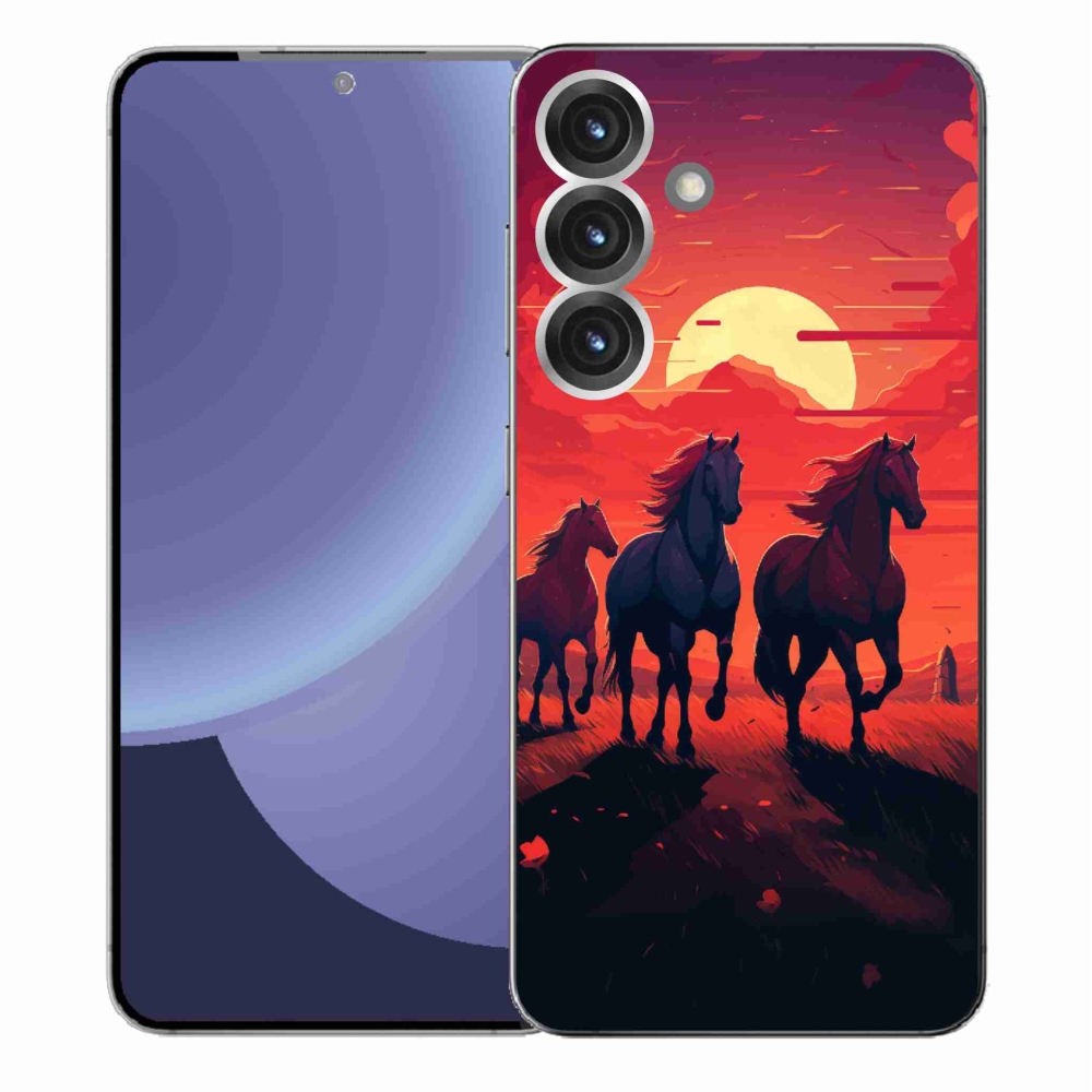 Gélový kryt mmCase na Samsung Galaxy S25+ - kone a západ slnka