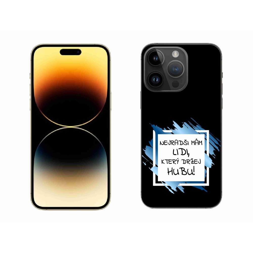 Gélový kryt mmCase na iPhone 14 Pro Max 6.7 - vtipný text 7 bieločierne pozadie