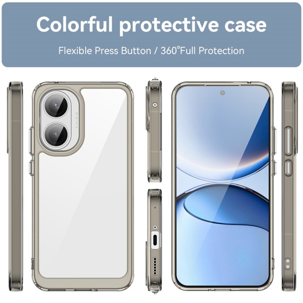 Gélový obal s pevným chrbtom na Xiaomi Poco F7 5G - šedý