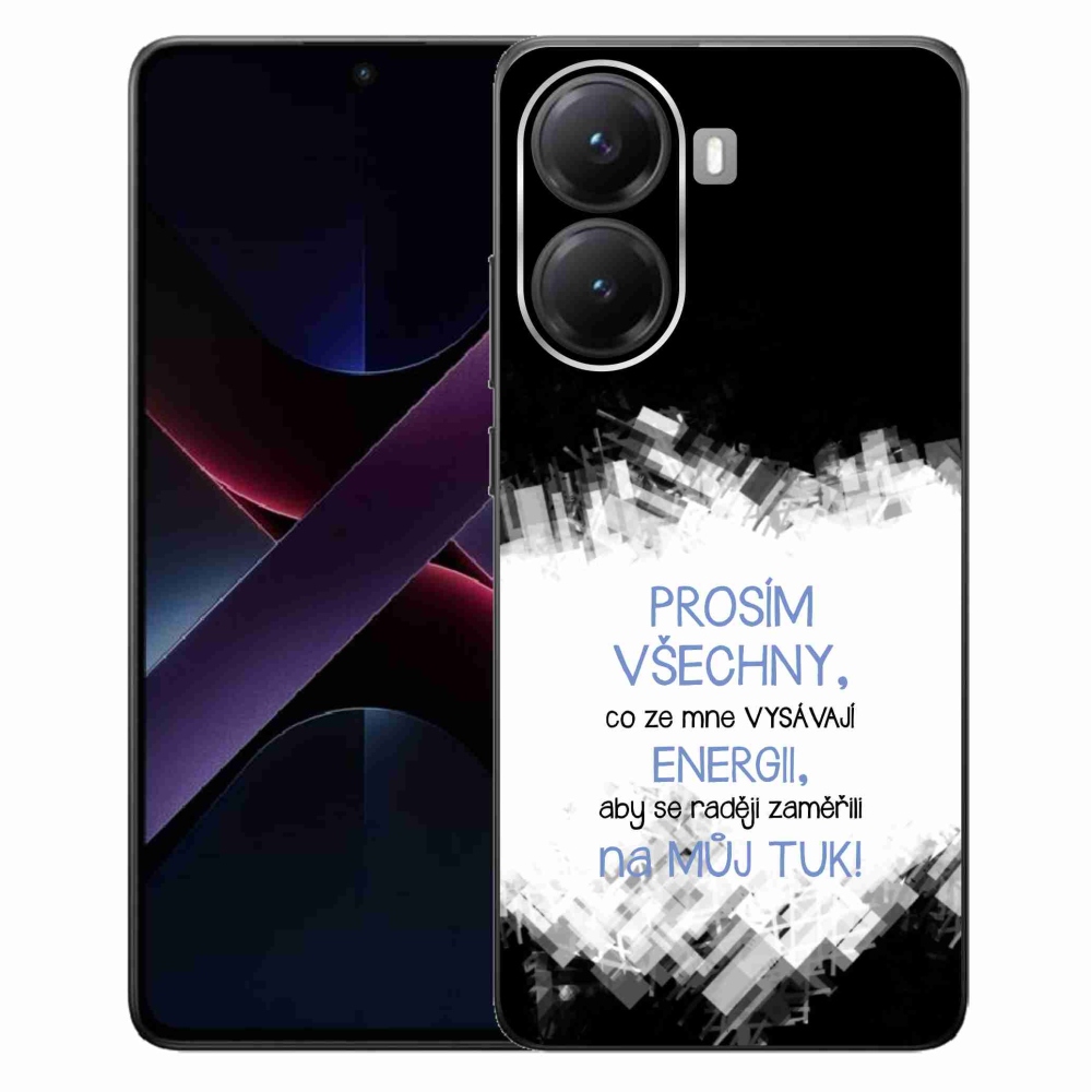 Gélový kryt mmCase na Xiaomi Poco X7 Pro 5G - vtipný text 1 modrý