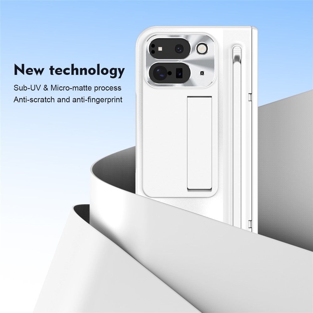 Hinge plastový kryt so stylusom a ochranou displeja na Google Pixel 10 Pro Fold - biely