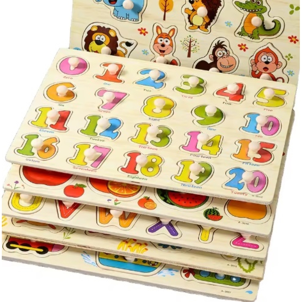 Drevené detské puzzle s úchytom - podmorský život