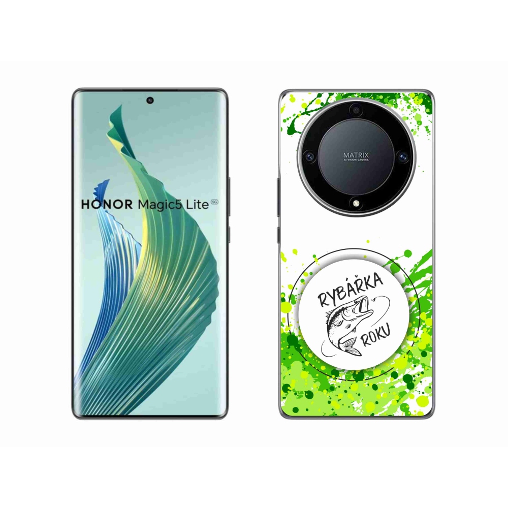 Gélový kryt mmCase na Honor Magic 5 Lite 5G - rybárka roku biele pozadie