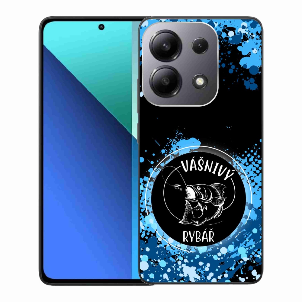 Gélový kryt mmCase na Xiaomi Redmi Note 13 - vášnivý rybár čierne pozadie