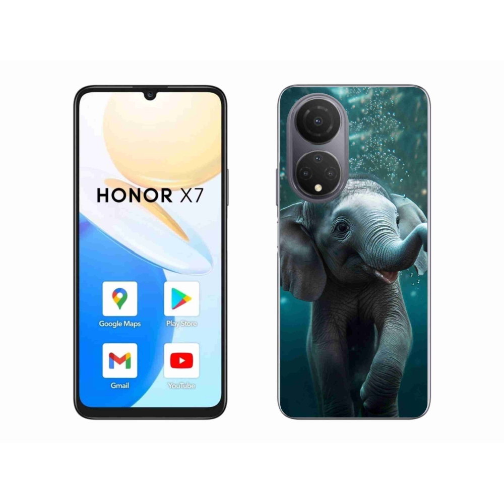 Gélový kryt mmCase na Honor X7 - sloník pod vodou