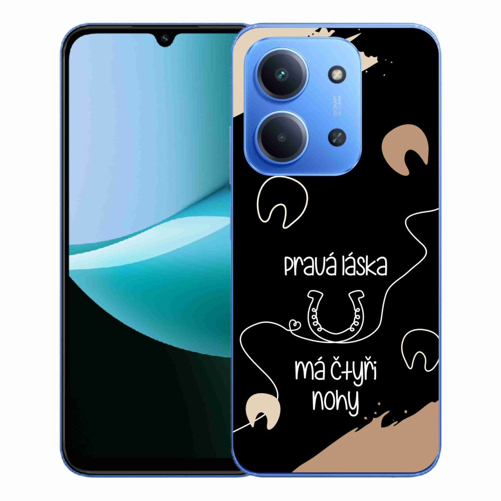 Gélový kryt mmCase na Xiaomi Redmi 15C 4G/5G (173mm) - konský motív čierne pozadie
