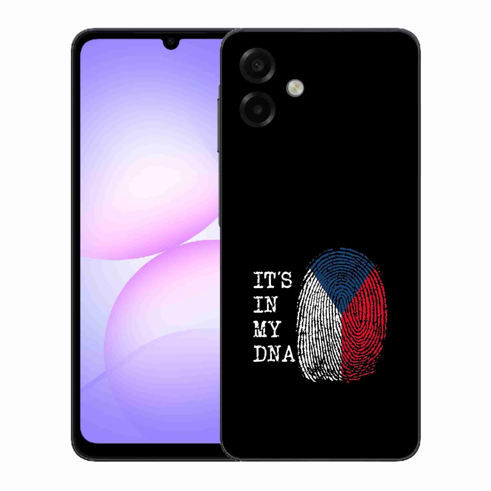 Gélový kryt mmCase na Samsung Galaxy A07 4G - vlajka odtlačok prsta čierne pozadie