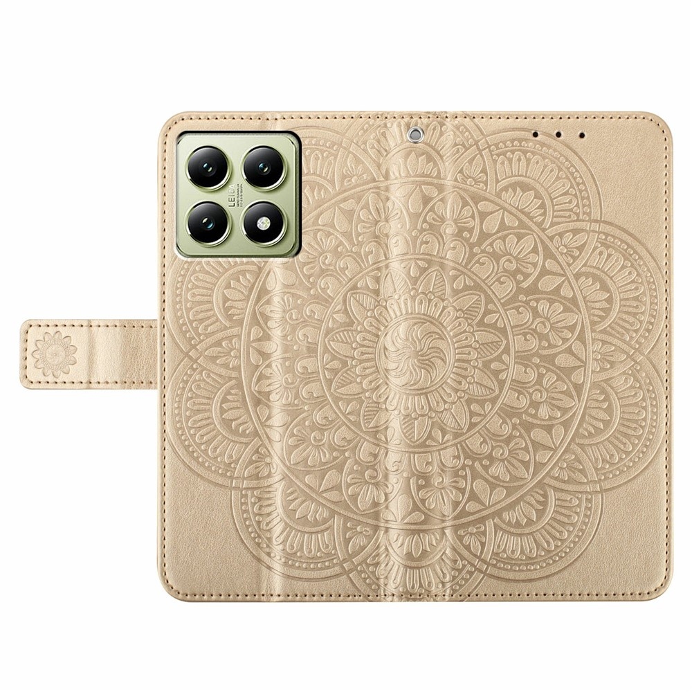 Mandala knižkové púzdro na Xiaomi 15T - zlaté