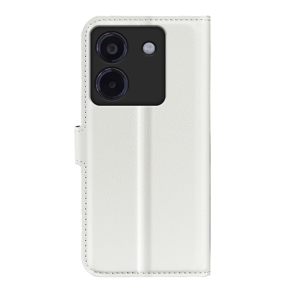 Litchi knižkové púzdro na Xiaomi Poco M7 Pro 5G - biele